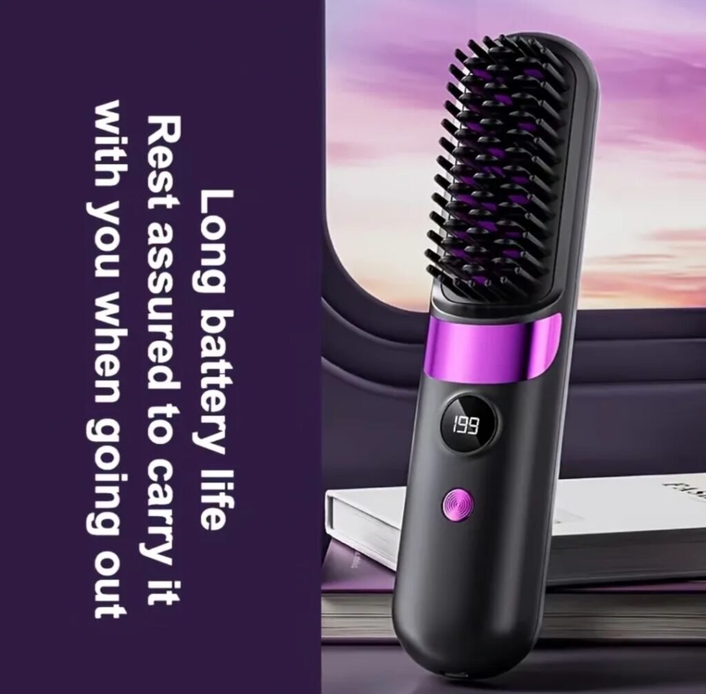 Wireless Bangs Comb, Straight And Curly Hair Dual Use, Fast Heating, Suitable for All Hair Types