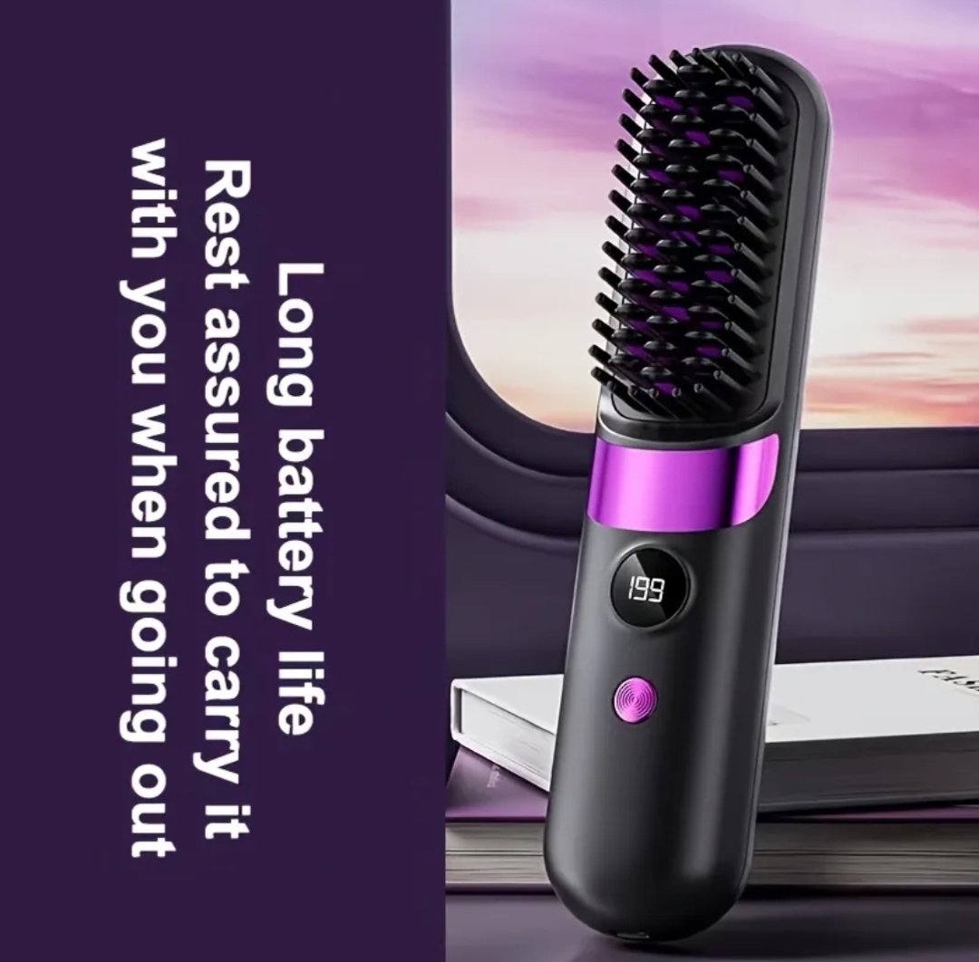 Wireless Bangs Comb, Straight And Curly Hair Dual Use, Fast Heating, Suitable for All Hair Types
