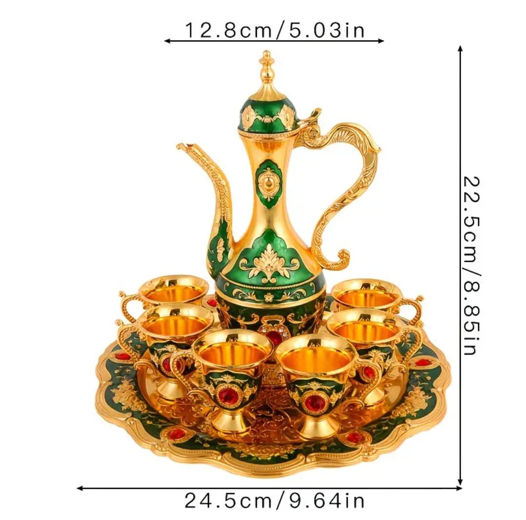 1 Set Vintage Exquisite Metal Wine Glass Jug Set - Image 10