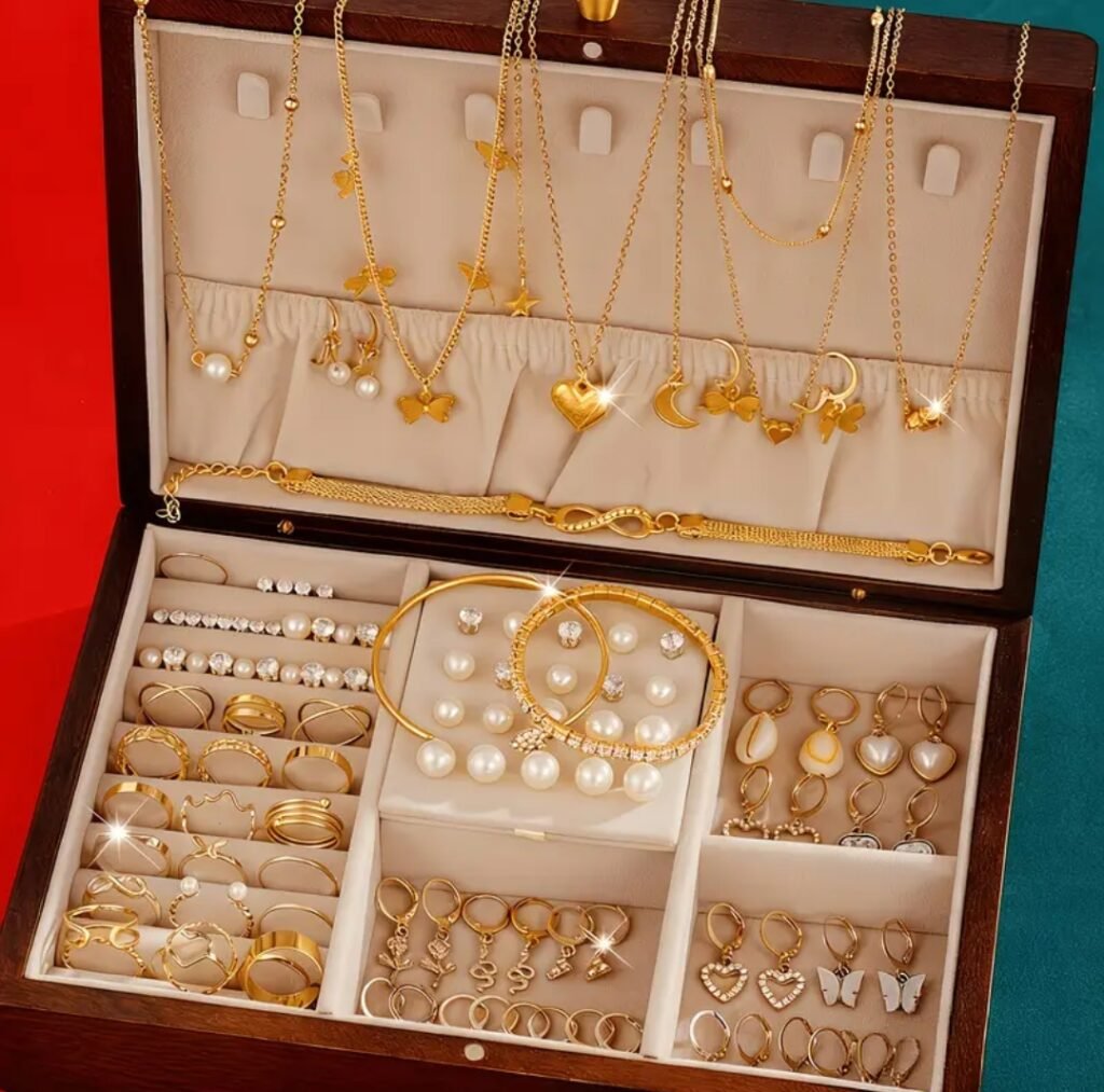 103pcs Fashion Elegant Heart Butterfly Necklace Set with Cubic and Christmas Theme Earrings