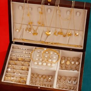 103pcs Fashion Elegant Heart Butterfly Necklace Set with Cubic and Christmas Theme Earrings