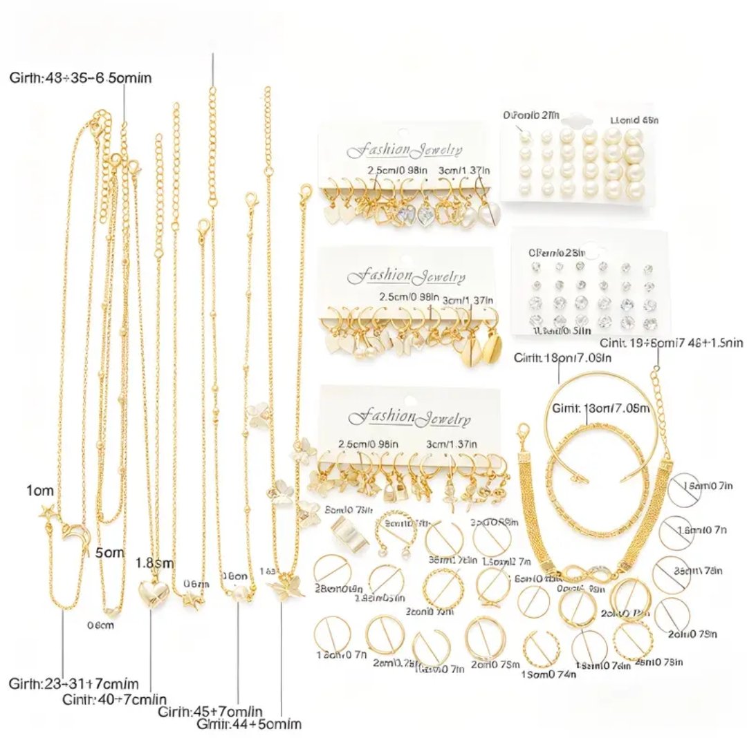 103pcs Fashion Elegant Heart Butterfly Necklace Set with Cubic and Christmas Theme Earrings - Image 6