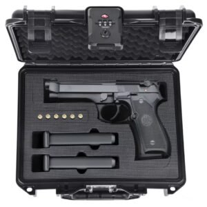 TSA Approved Firearm Travel Case for Beretta 92FS/M9/92A1/96A1, Lockable Gun Cases for Handguns