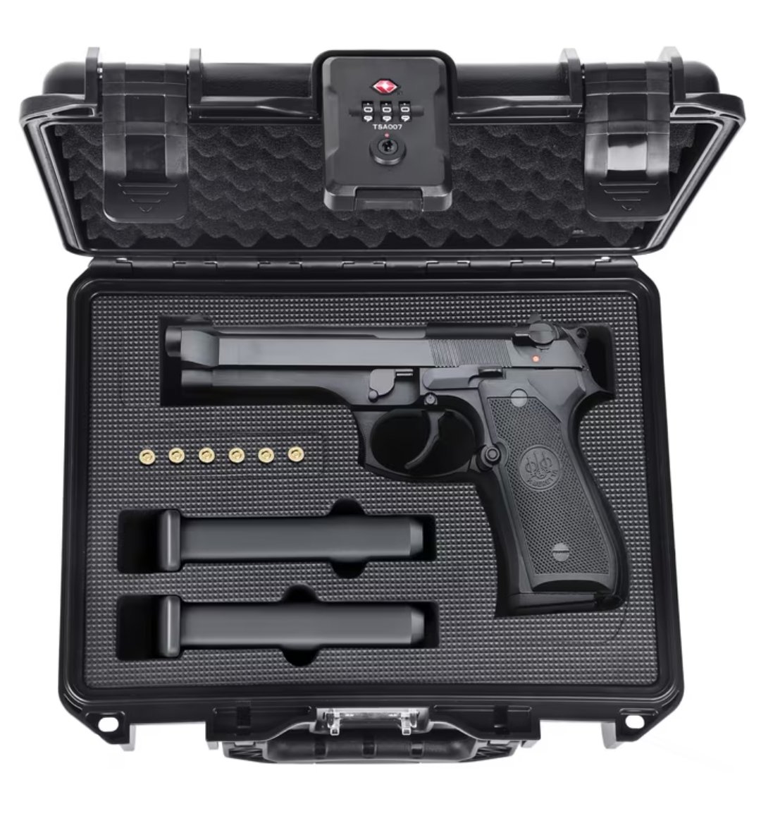 TSA Approved Firearm Travel Case for Beretta 92FS/M9/92A1/96A1, Lockable Gun Cases for Handguns