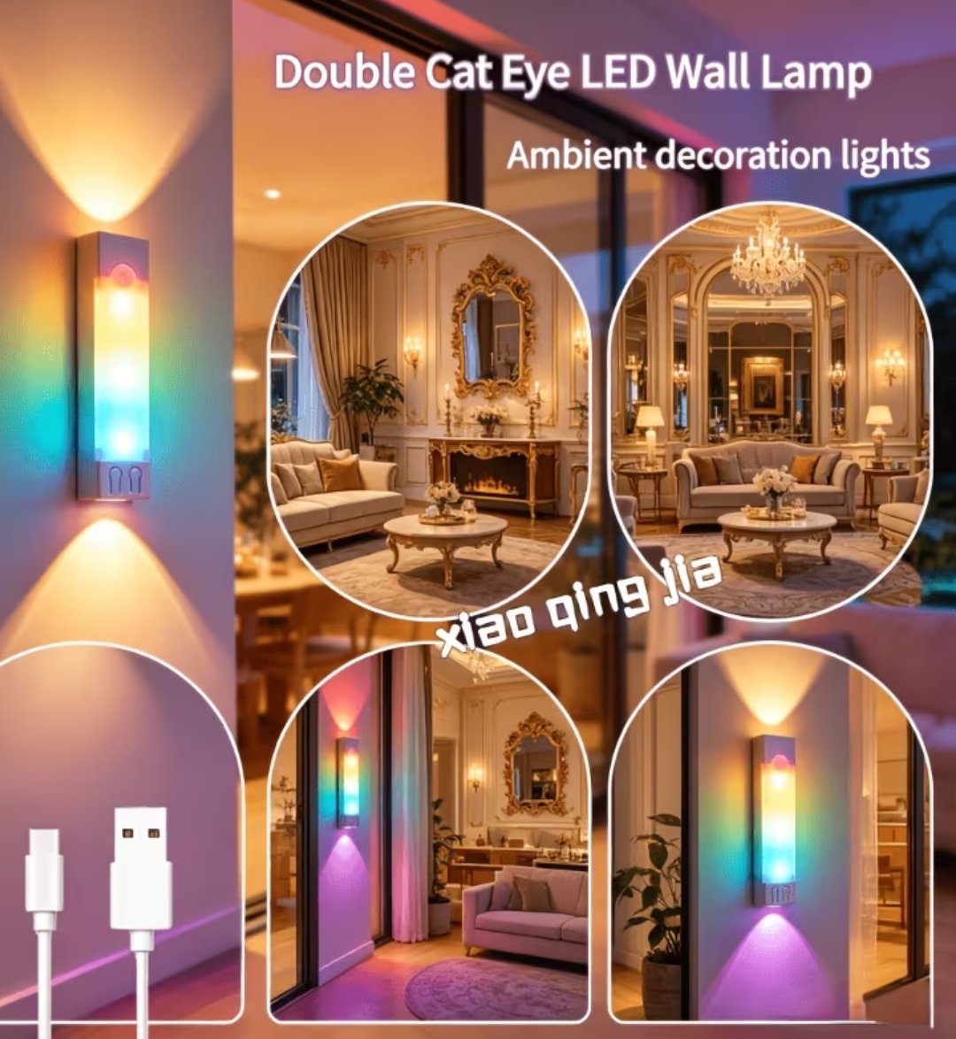 1pc Xiao Qing Jia New Creative RGB Double Cat-Eye Smart LED Light - Image 6