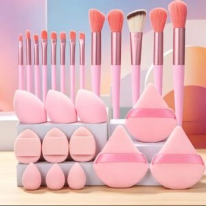 25pcs Full Makeup Kit, Includes 13pcs Makeup Brushes And Multi-Styles Makeup Sponges