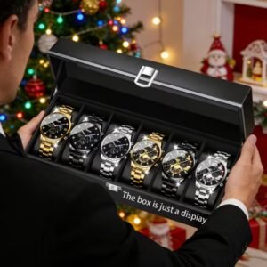 6pcs Men'S Business Fashion Dynamic High-End Men'S Exquisite Versatile Watch Set Suitable for Seasonal