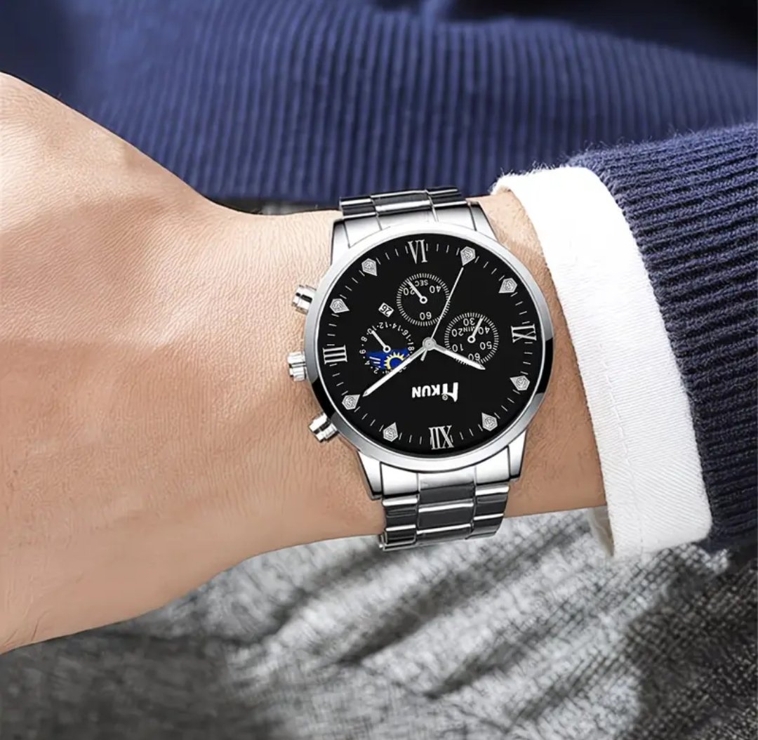 6pcs Men'S Business Fashion Dynamic High-End Men'S Exquisite Versatile Watch Set Suitable for Seasonal - Image 4