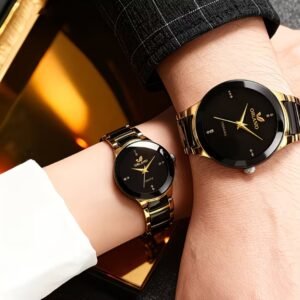Fashion 2pcs Couple'S Quartz Watch Set