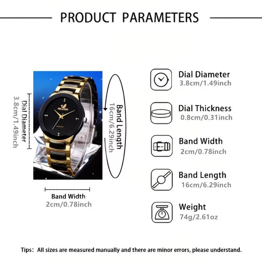 Fashion 2pcs Couple'S Quartz Watch Set - Image 5